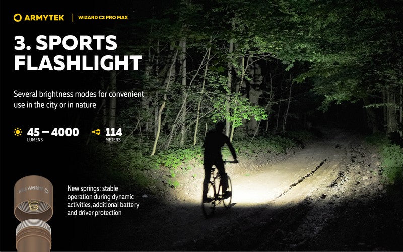 Wizard C2 Pro Max SAND Magnet USB – 4000 Lumens