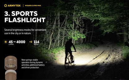 Wizard C2 Pro Max SAND Magnet USB – 4000 Lumens