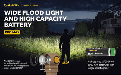 Wizard C2 Pro Max SAND Magnet USB – 4000 Lumens