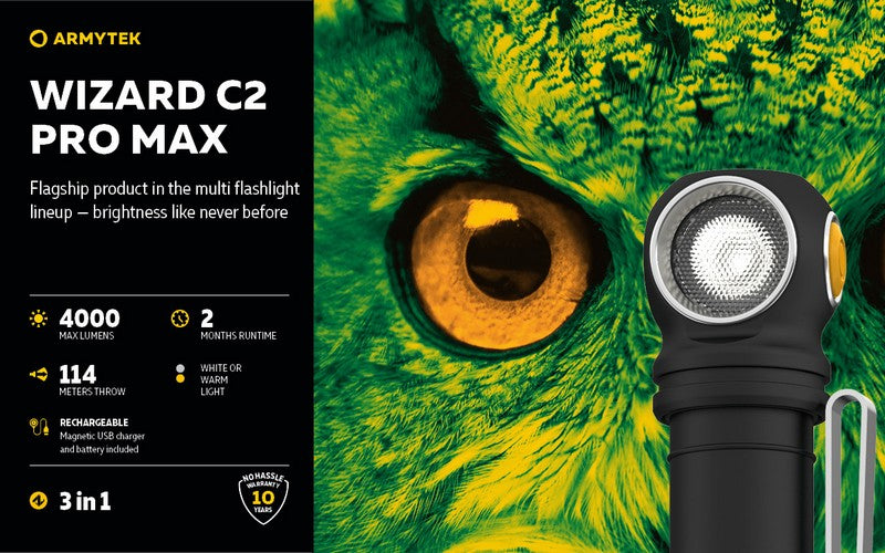 Wizard C2 Pro Max Magnet USB – 4000/3720 Lumens