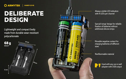 Chargeur Handy C2 VE – Powerbank – Batteries Li-ion, IMR