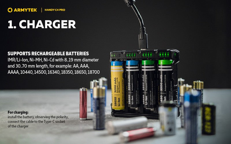 Chargeur Handy C4 PRO – Powerbank – Batteries Li-ion, IMR et Ni-Mh