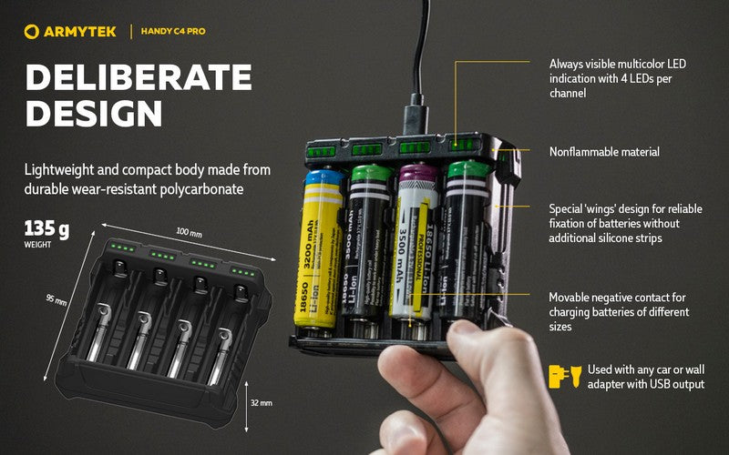 Chargeur Handy C4 PRO – Powerbank – Batteries Li-ion, IMR et Ni-Mh
