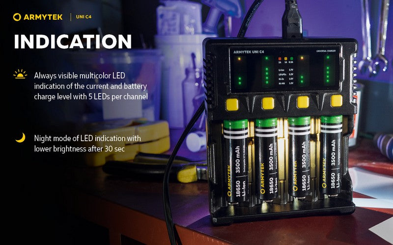 Chargeur Uni C4 – Batteries Li-ion, IMR, Li-FePO4, Ni-MH, Ni-Cd, Ni-Zn