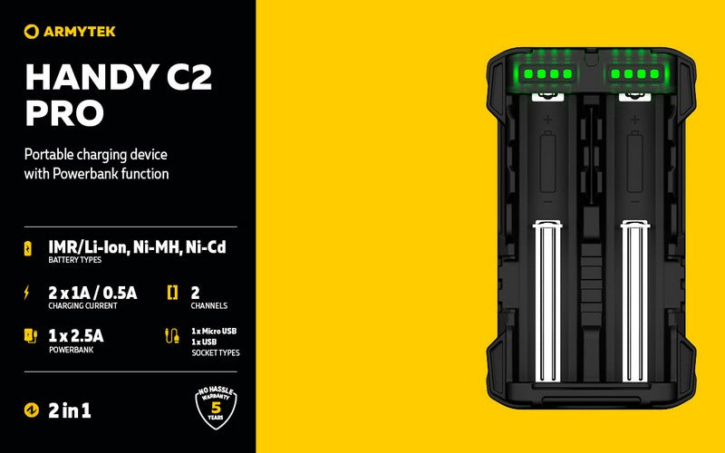Chargeur Handy C2 Pro – Powerbank – Batteries Li-ion, IMR et Ni-Mh