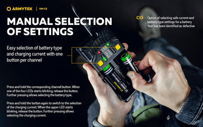 Chargeur Uni C2 – Batteries Li-ion, IMR, Li-FePO4, Ni-MH, Ni-Cd