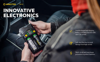 Chargeur Uni C2 – Batteries Li-ion, IMR, Li-FePO4, Ni-MH, Ni-Cd