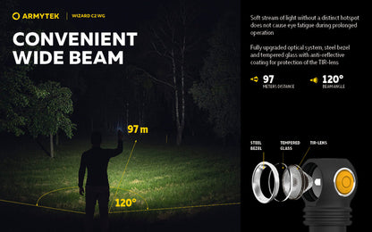 Wizard C2 WG Magnet USB – 1100/1020 Lumens / 400 Lumens Vert
