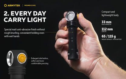 Wizard C2 WG Magnet USB – 1100/1020 Lumens / 400 Lumens Vert