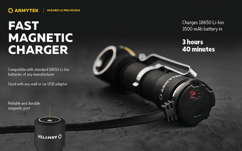 Wizard C2 Pro Nichia Magnet USB – 1600 Lumens