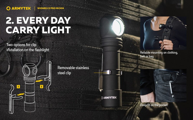 Wizard C2 Pro Nichia Magnet USB – 1600 Lumens