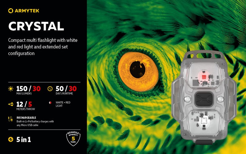 Crystal – 150 Lumens Blanc + 30 Lumens Rouge